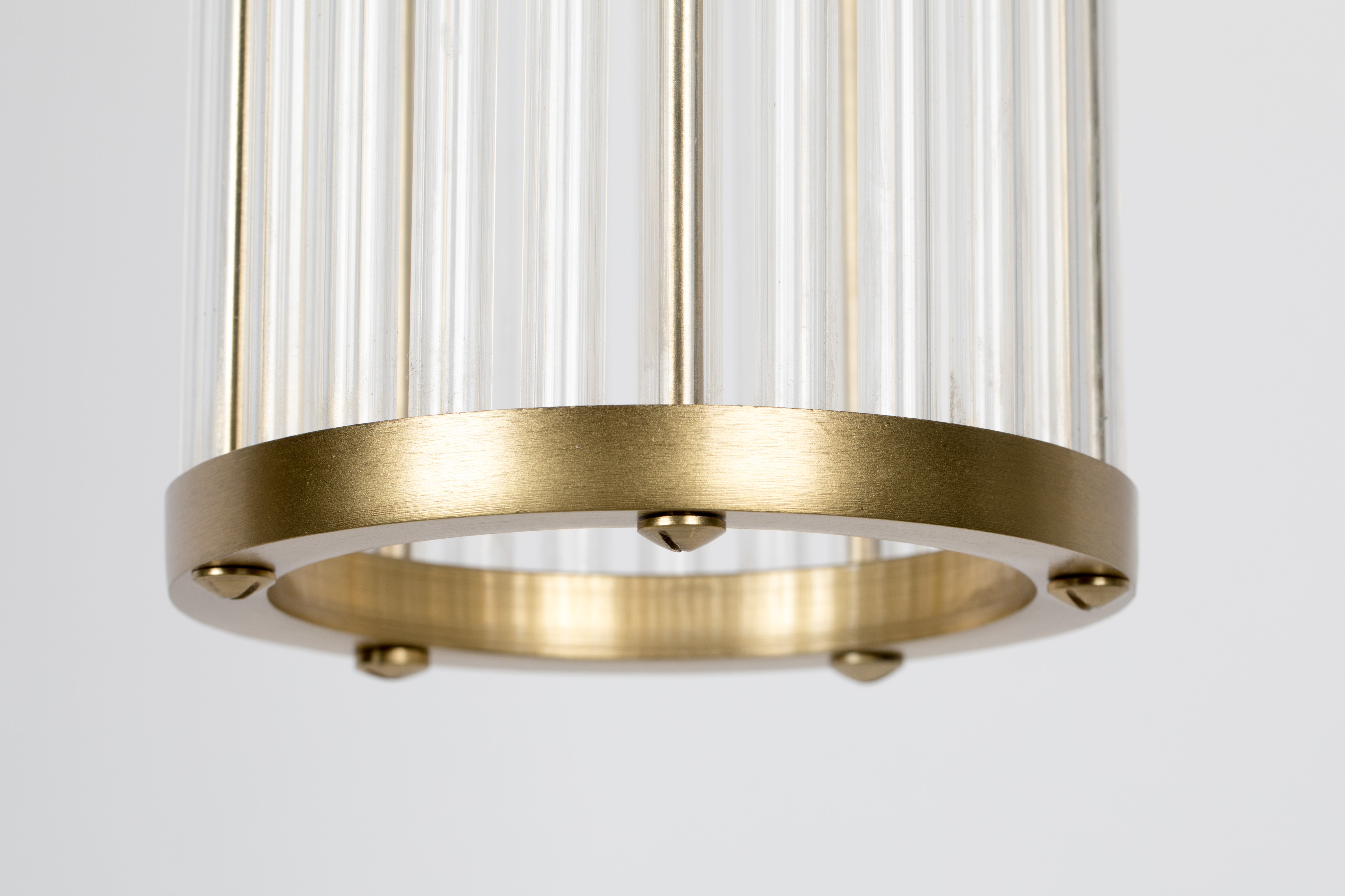 Bold Monkey Angel On Fire Ribbed Glass & Gold Pendant Lamp Medium